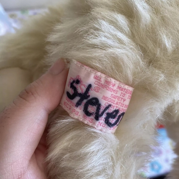 Vintage Russ Berrie Easter Bunny Rabbit Magnolia Cream Plush Stuffed Animal 17” - Picture 6 of 6